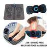 (pack Of 2) Ems Foot Massagehr Mat Electric And Mini Body Massager Combo Usb Charging Smart Display