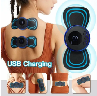 (pack Of 2) Ems Foot Massagehr Mat Electric And Mini Body Massager Combo Usb Charging Smart Display