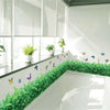 3D Fresh Green Grass Pvc wall 5.7foot Length × 10.5inch Height Waterproof Diy Removable Art