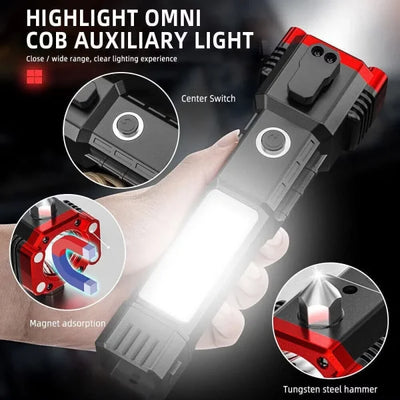 Versatile High-power Led Flashlight: Rechargeable And Multifunctional For Your Lighting Needs.