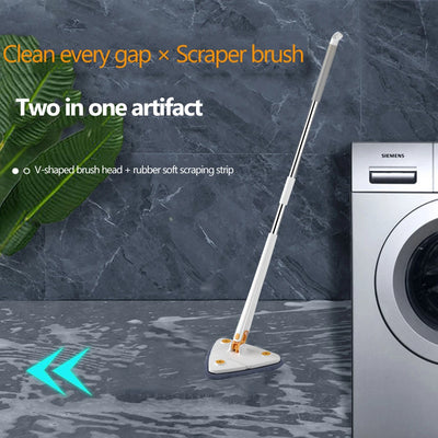 360° Rotatable Adjustable Cleaning Mop Extendable Triangle Mop With Long Handle Hand Twist Quick Dry Mop Multifunctional Microfiber Wet And Dry Mop For Floor Wall